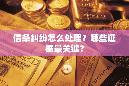 武汉借条纠纷怎么处理？哪些证据最关键？