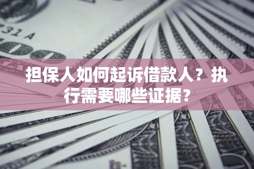 武汉担保人如何起诉借款人？执行需要哪些证据？