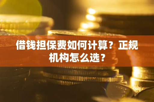 武汉借钱担保费如何计算？正规机构怎么选？