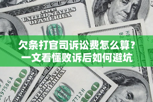 武汉欠条打官司诉讼费怎么算？一文看懂败诉后如何避坑